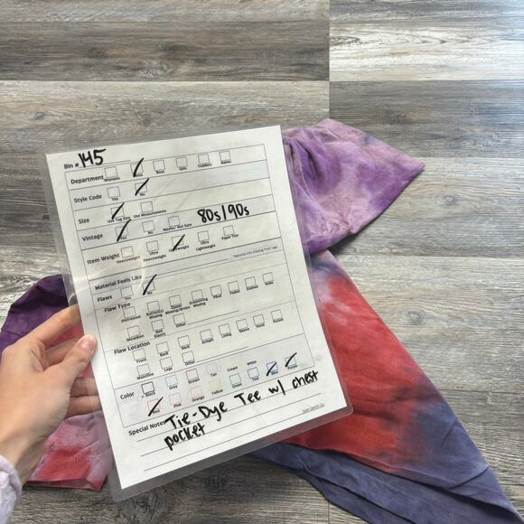 Vintage 80s Fruit of The Loom Tie Dye Mens L Single Stitch T-Shirt Pocket Tee - Picture 7 of 7